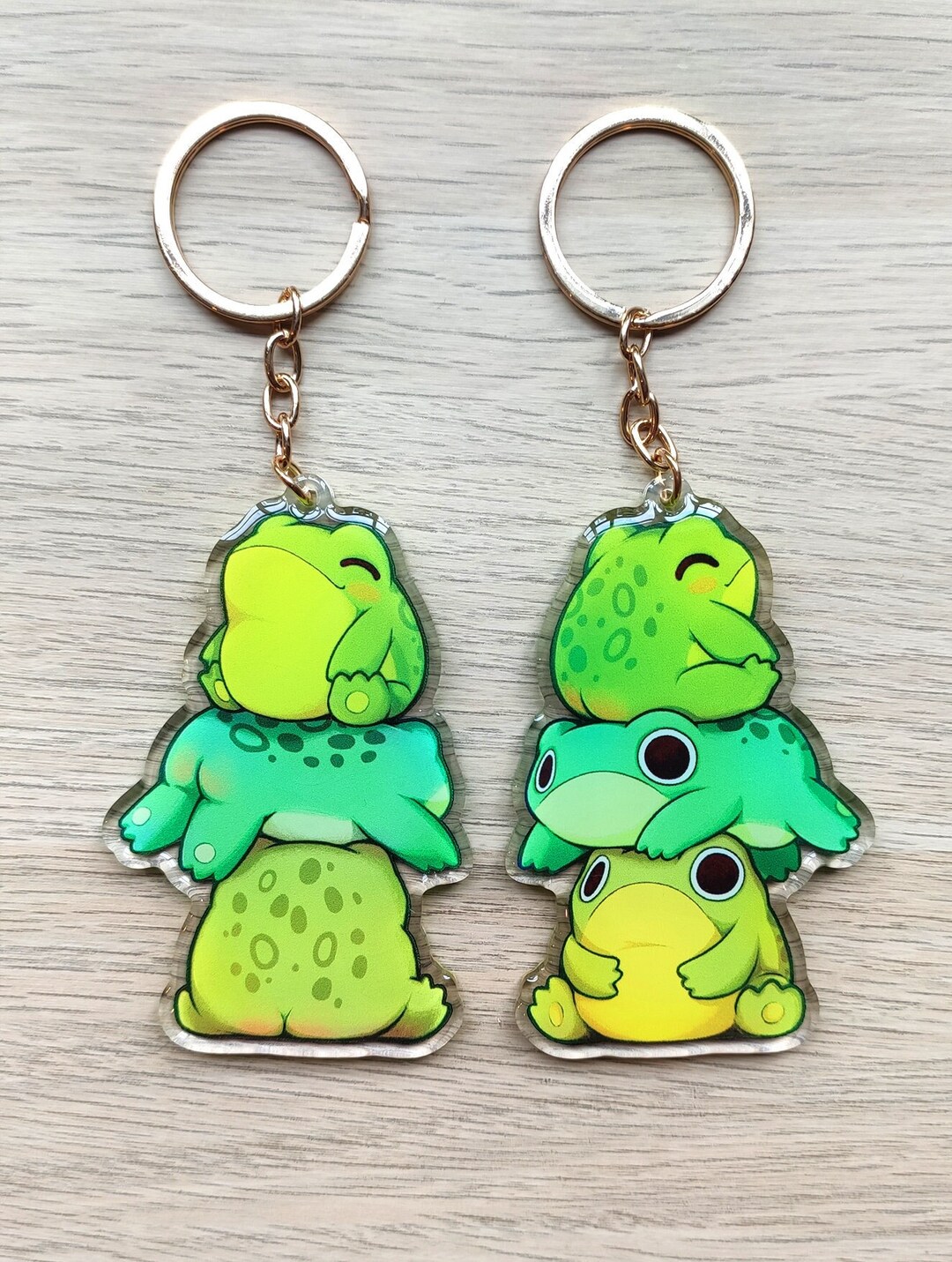 Pile of Frogs Acrylic Keychain Frog Keyring Toad Key Etsy