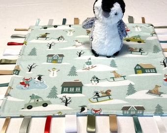 Snowfun Animals Ribbon Blanket and Penguin