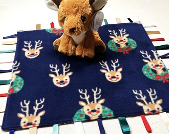 Navy Fawn Ribbon Blanket and Fawn