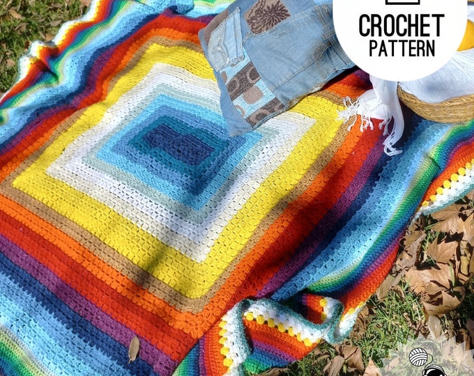 Crochet Blanket Pattern Infinity Square Afghan