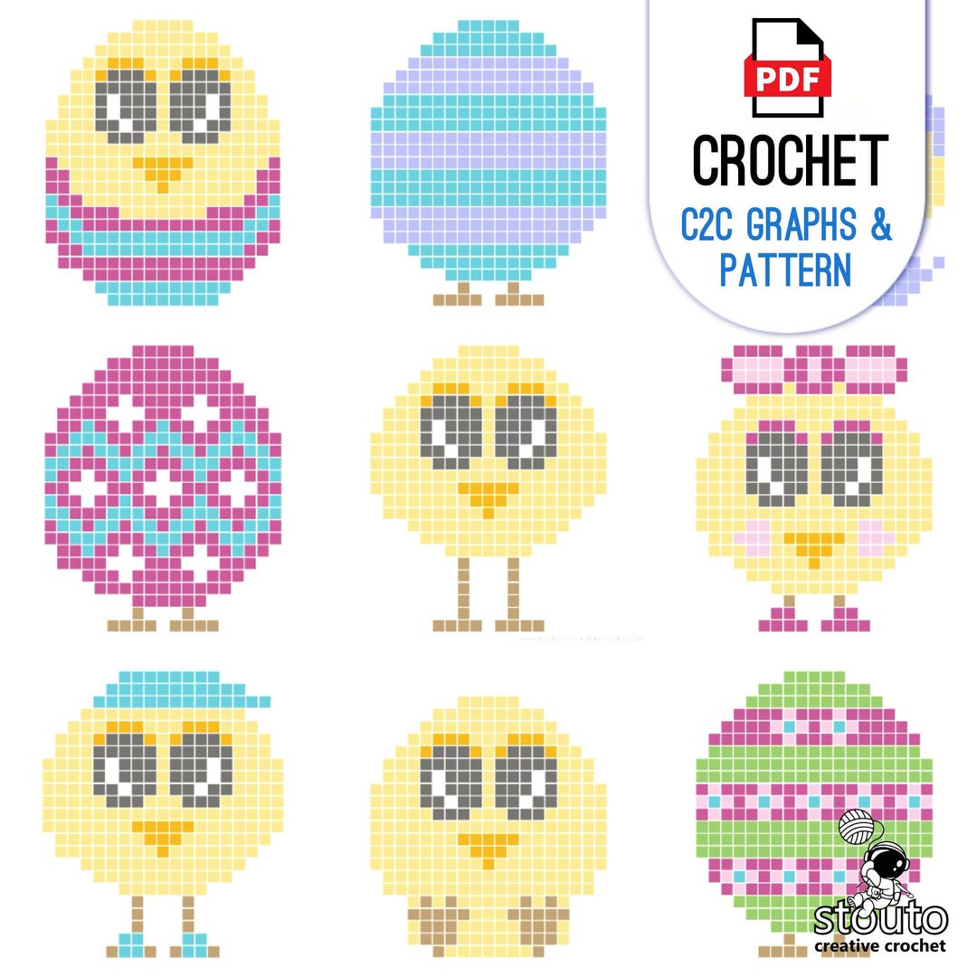 C2C Easter Themed 9 Graphs and Patterns, 9 Easter Themed Graphs, Baby ...