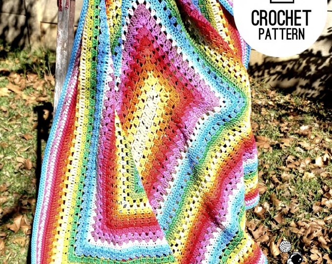 Crochet Baby Blanket Pattern, Rainbow Crochet Blanket, Crochet Baby Blanket, Crochet Toddler Blanket, Crochet Mixed Stitches Infinity Afghan