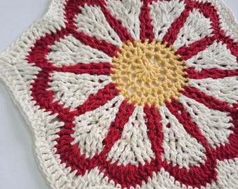 Crochet Hexagon Flower Granny Square Daisy Flower Square Hexagon Crochet Pattern