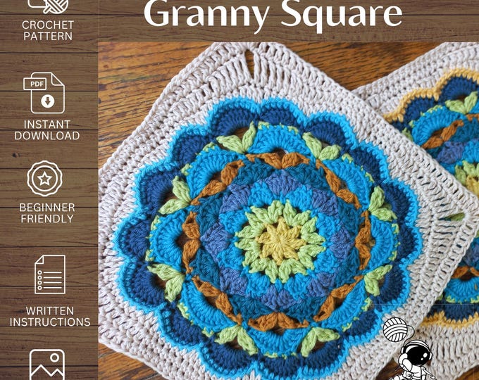 Forget Me Not Square | Easy Flower Square | PDF Crochet Pattern