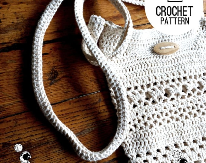 Crochet tote bag Pattern mixed stitches, unique beach or shopper bag digital PDF pattern