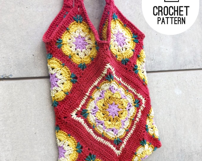 Flower Granny Square Tote Bag Crochet Pattern | Market Shopper | PDF Pattern