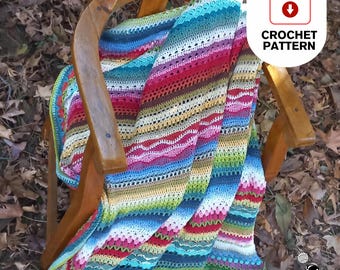 Crochet Blanket Pattern | Easy Stitch Sampler | US & UK Terms | PDF Pattern Download