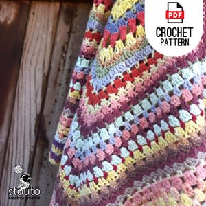Crochet Baby Blanket Pattern, Mixed Crochet Stitches Crochet Blanket Pattern for scrap yarn, download PDF Crochet Pattern