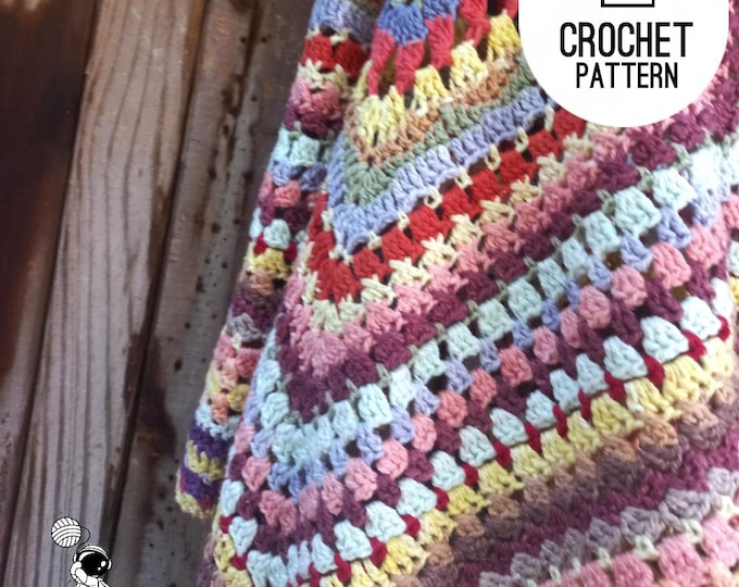 Crochet Baby Blanket Pattern, Mixed Crochet Stitches Crochet Blanket Pattern for scrap yarn, download PDF Crochet Pattern
