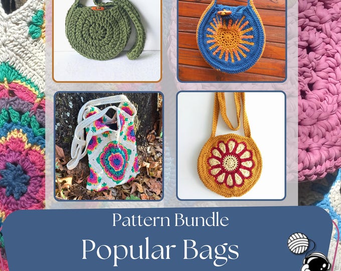 Crochet Bag Patterns: Tote, Crossbody & Circle Bags (PDF Download)