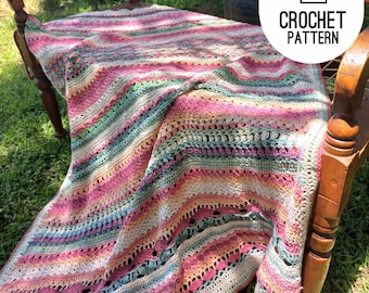 Crochet Blanket Pattern: Flower Stitch Sampler Afghan (PDF Pattern)