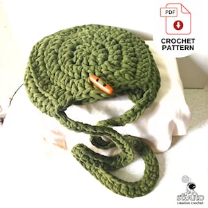 Crochet Bag Chunky Tshirt Yarn Crossbody Bag Crochet Pattern Digital Download