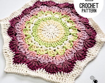 Hexagon Crochet Granny Square Protea Flower Square Hexagon Crochet Pattern
