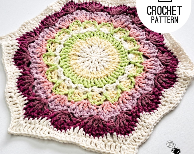 Hexagon Crochet Granny Square Protea Flower Square Hexagon Crochet Pattern