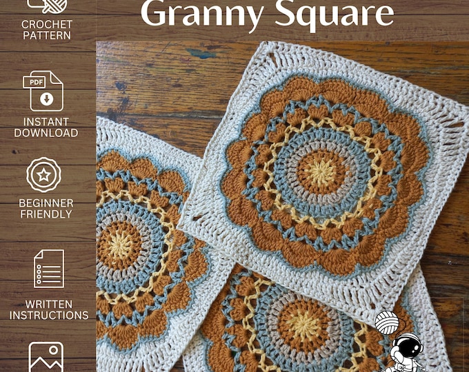 Fynbos Flower  | Flower Granny Square | PDF Crochet Pattern