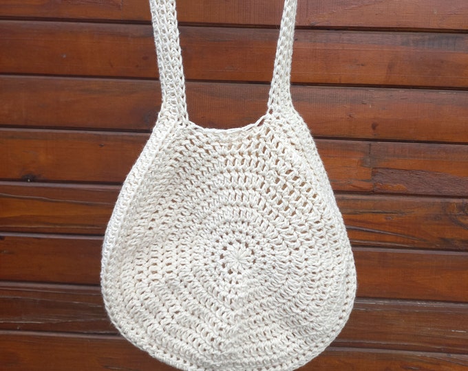 Easy crochet bag pattern, crossbody slouchy bag, round cross shoulder sling bag