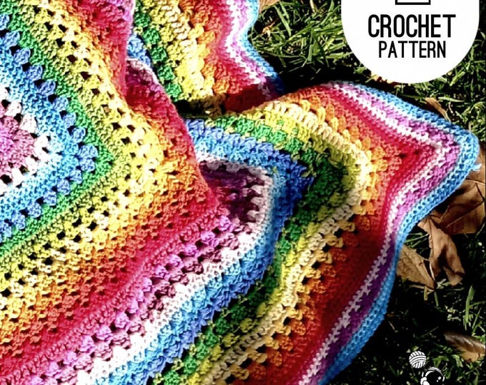 Rainbow Crochet Baby Blanket Pattern: Mixed Stitch Afghan (PDF Pattern)