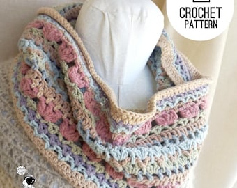 Floral Crochet Scarf Pattern: Easy Boho Neck Cowl (PDF Pattern)