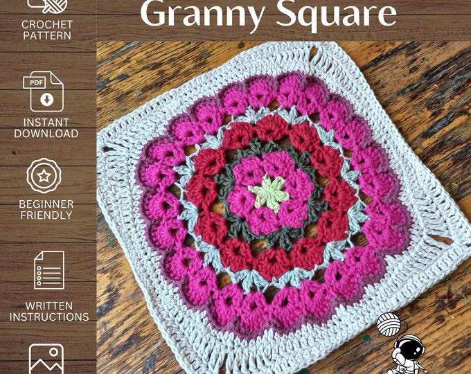 Growing Daisy | Mandala Granny Square | PDF Crochet Pattern
