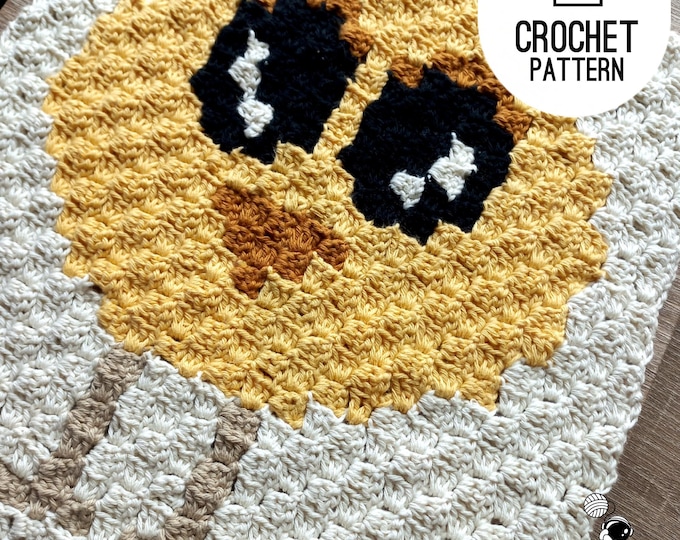 Cute Baby Chick C2C Pattern, 25 x 25 Blocks - C2C Graph & Pattern for Corner-to-corner crochet. Digital Download