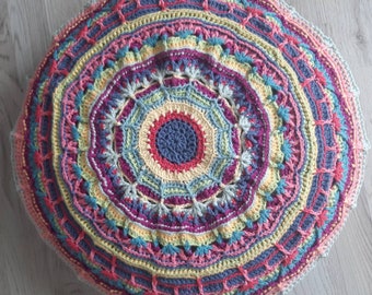 Crochet Pillow Pattern Wallflower Round Home Decor