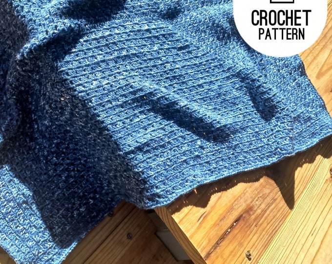 Easy Baby Blanket Pattern, Continues Rectangle Crochet Afghan Pattern, Crochet Infinity Blanket in Block Stitch Crochet Pattern