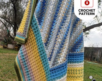 Waffle Stitch Blanket Crochet Pattern PDF | Beginner Textured Throw | Mix & Match Afghan