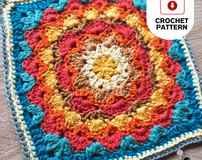 Dahlia Flower Granny Square Crochet Pattern | Beginner Friendly (PDF Pattern)