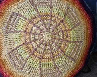 Crochet Pillow Pattern, Crochet Windmill Pattern, Crochet Sunset Lounge Pillow, Crochet Cushion Pattern