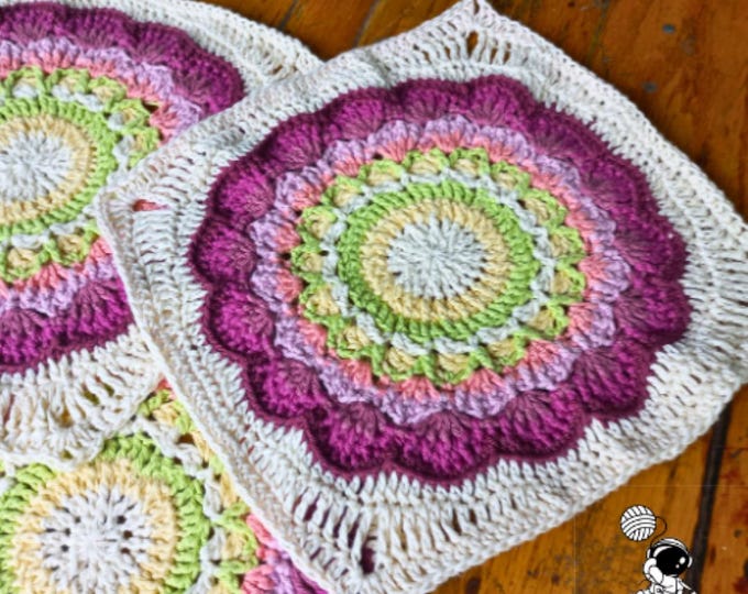 Protea Granny Blanket Square Pattern, Crochet Afghan Flower Square, Easy Photo Tutorial Pattern ,PDF Digital Download