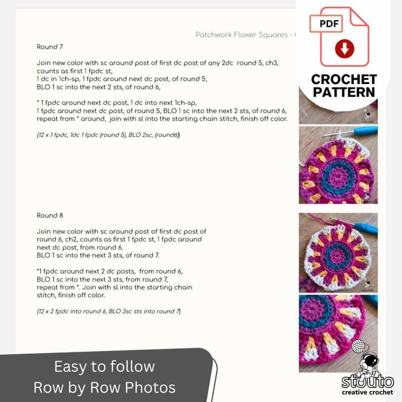 Row by row photos pattern example