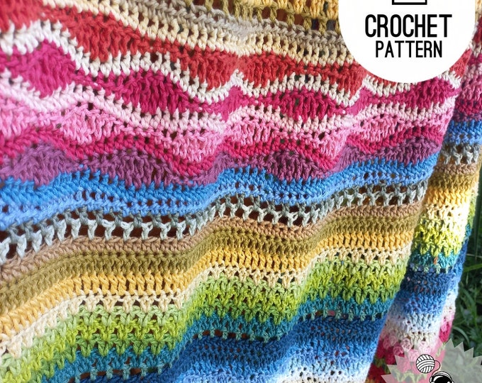 Crochet Blanket Pattern Stitch Sampler Scrapghan, Striped afghan