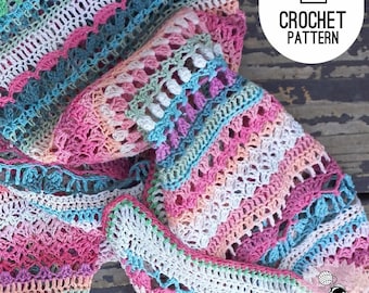 Crochet Blanket Pattern: Flower Stitch Sampler Afghan (PDF Pattern)