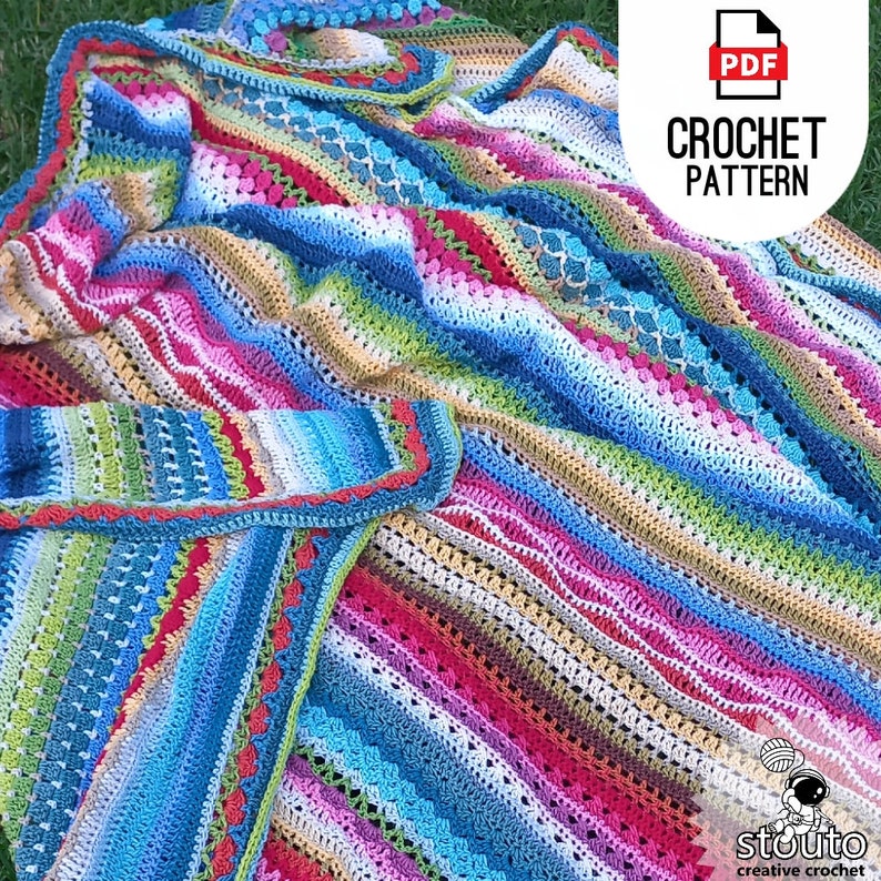 soft and cozy crochet stiped blanket