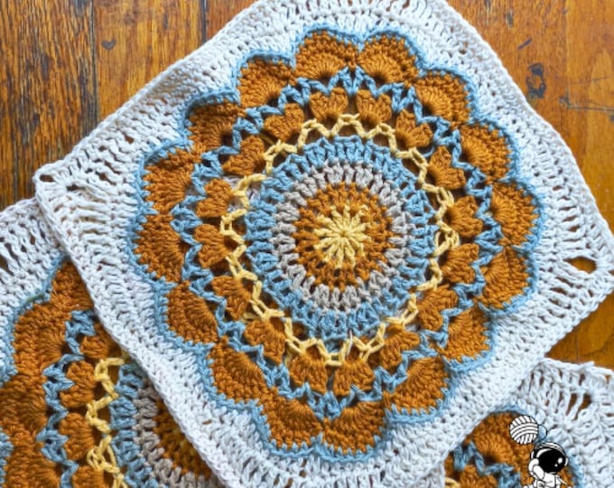 Crochet Blanket Square, Easy Flower Granny Pattern, Fynbos Flower Granny Square Pattern, PDF Digital Download