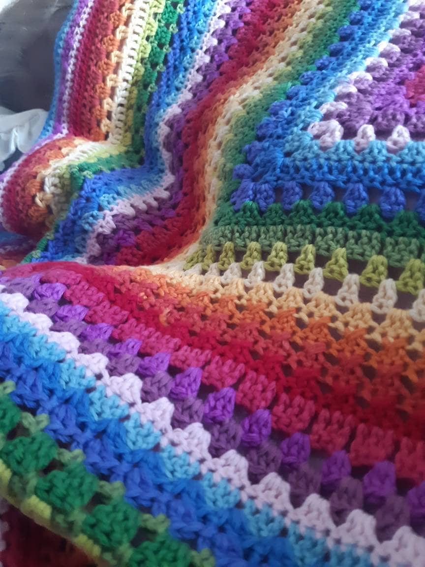 Rainbow Baby Blanket Crochet pattern Etsy