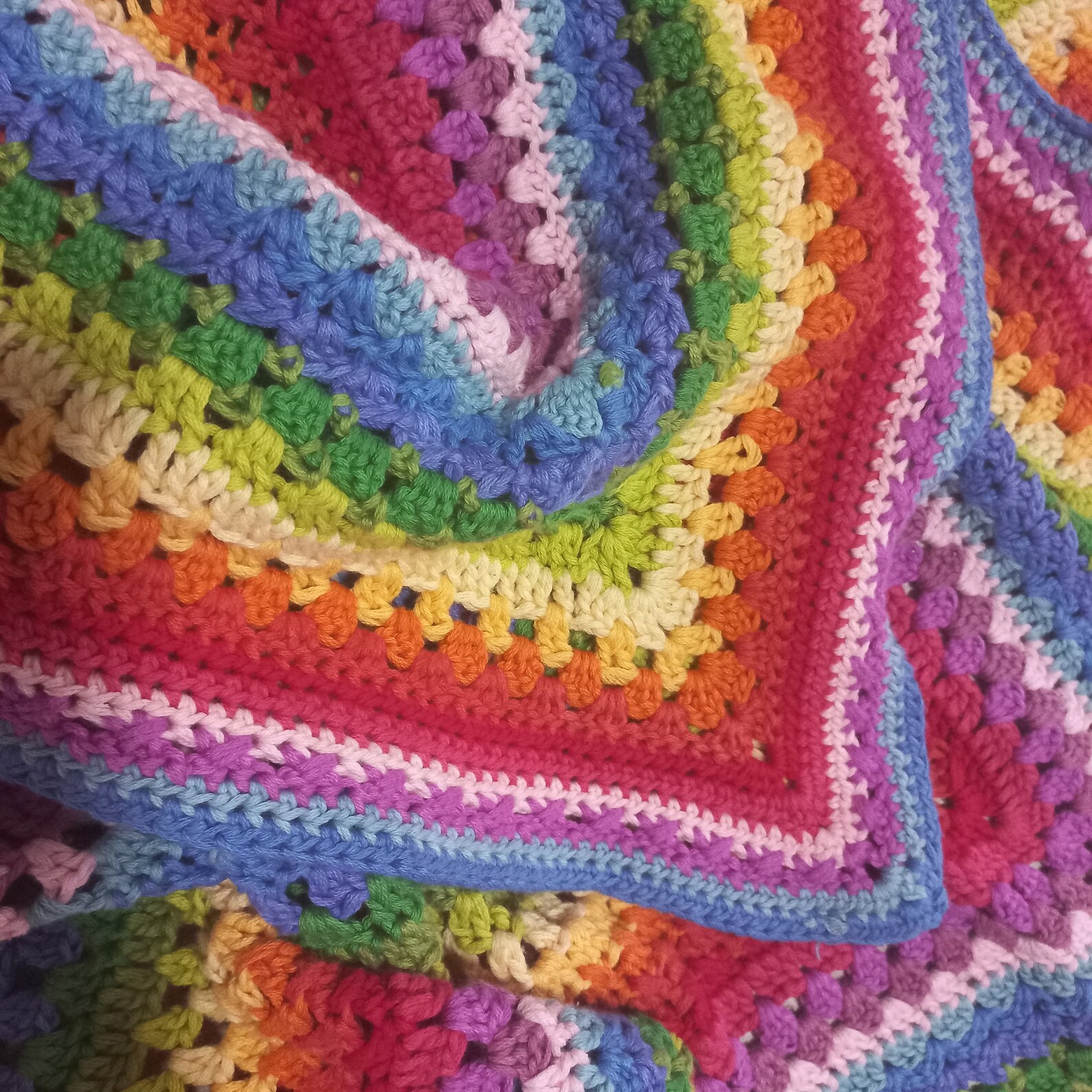 Rainbow Baby Blanket Crochet Pattern Textured Big Square Etsy