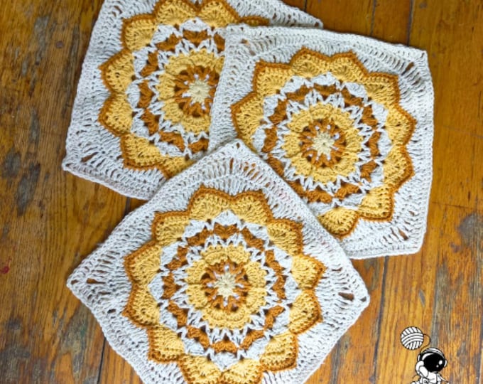 Star Flower Square | Granny Blanket Square | PDF Crochet Pattern
