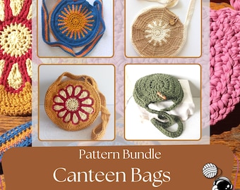 Canteen Bags Bundle |  Tote Crossbody Pouch | Pdf Crochet Pattern