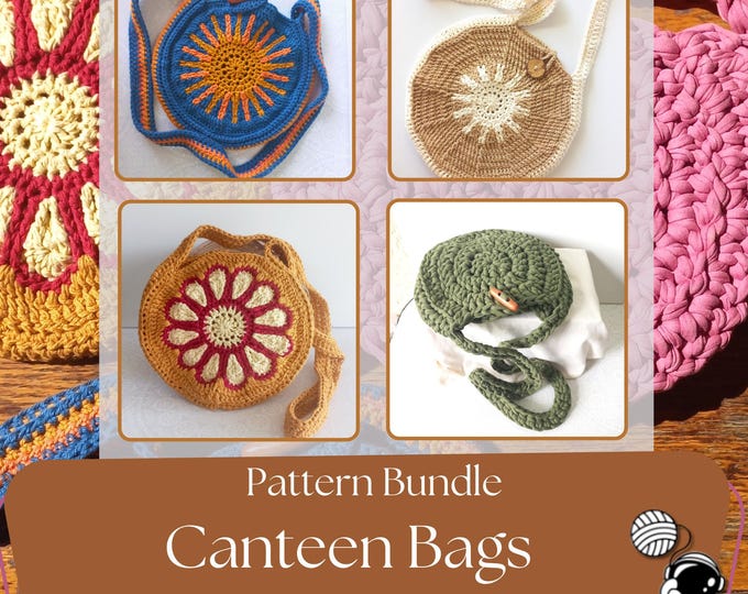 Crochet Bag Pattern: 3 Circle Bag Designs - Tote, Crossbody (PDF Download)