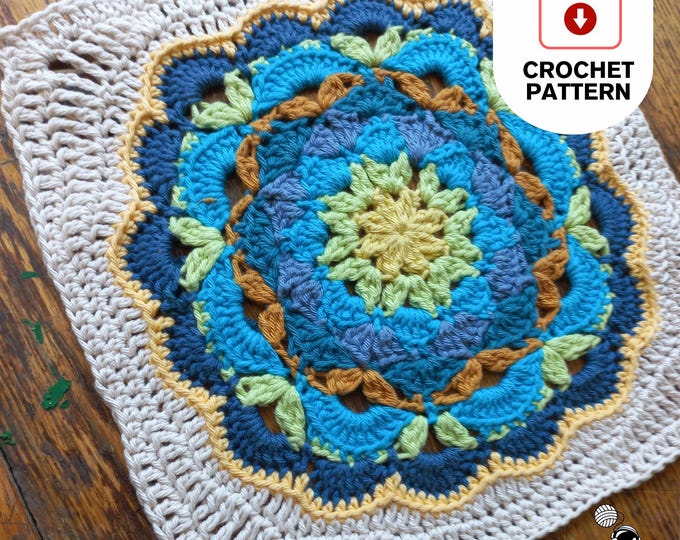 Forget Me Not Square | Easy Flower Square | PDF Crochet Pattern