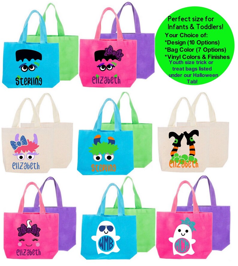 Personalized Halloween bag and bucket Personalized Trick-or-treat bag Infant /& Toddler Monogram Trick or treat bag Monogram Halloween bag
