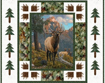 Wyatt quilt kit from Sew Big Quilting - Majestic Elk