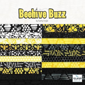 Beehive Buzz 2.5” strips from Island Batik
