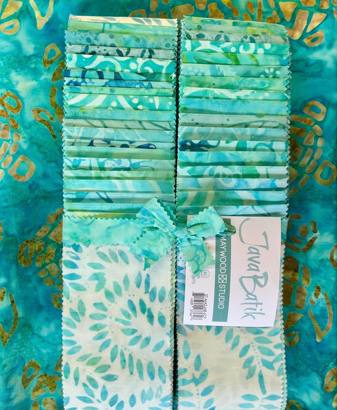 Java Batiks by Maywood Light Teals, 40 - 2 1/2" X 42" Pieces, Batik ...