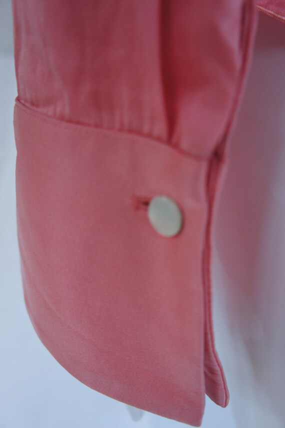 Trina Turk Coral Pink Silk Charmeuse Shirt Button… - image 3