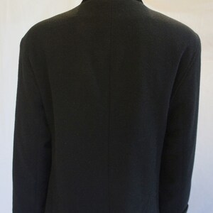 Dolce&Gabbana Black Wool Coat with Standing Collar and Velvet Trim Detail image 4