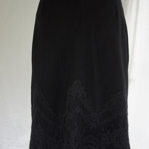 Peggy Jennings Black Lace Trim Scalloped Edge Wool Skirt image 8