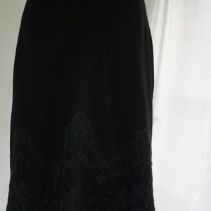 Peggy Jennings Black Lace Trim Scalloped Edge Wool Skirt image 9