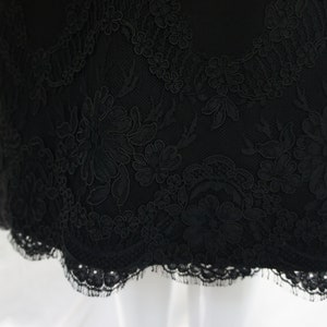 Peggy Jennings Black Lace Trim Scalloped Edge Wool Skirt image 5